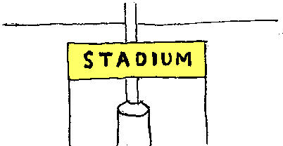 arrives at stadium station
